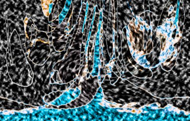 Modern tasarım çizimi. Çizgi ve renk bloğu geometrik şekiller. Pop sanat