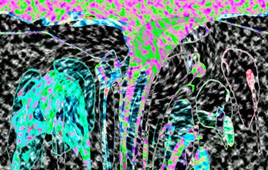 Modern tasarım çizimi. Çizgi ve renk bloğu geometrik şekiller. Pop sanat