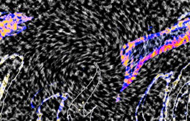 Modern tasarım çizimi. Çizgi ve renk bloğu geometrik şekiller. Pop sanat