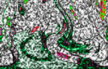Modern tasarım çizimi. Çizgi ve renk bloğu geometrik şekiller. Pop sanat