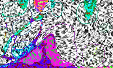 Modern tasarım çizimi. Çizgi ve renk bloğu geometrik şekiller. Pop sanat