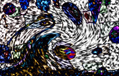 Modern tasarım çizimi. Çizgi ve renk bloğu geometrik şekiller. Pop sanat