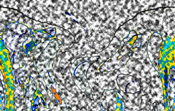 Modern tasarım çizimi. Çizgi ve renk bloğu geometrik şekiller. Pop sanat