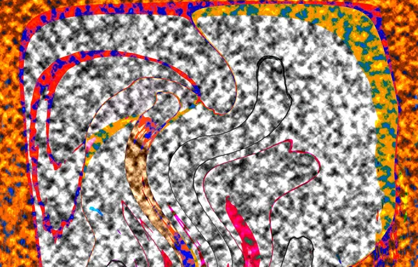 Modern tasarım çizimi. Çizgi ve renk bloğu geometrik şekiller. Pop sanat