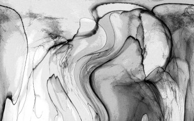 Yüksek kaliteli soyut Çin manzara resminin modern sanat arka planı alkol mürekkebiyle sunulmuştur..