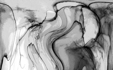 Yüksek kaliteli soyut Çin manzara resminin modern sanat arka planı alkol mürekkebiyle sunulmuştur..