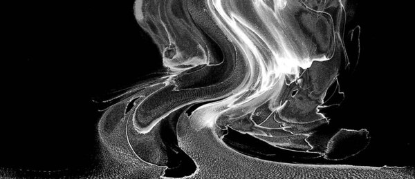 The modern art background of high-quality abstract Chinese landscape painting presented in alcohol ink.