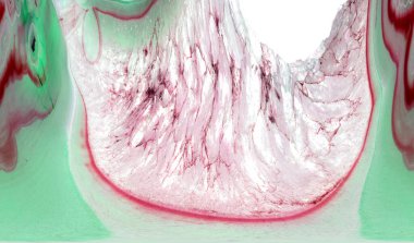 Kristal enine kesit arkaplanı. Doğal saydam agat kristal yüzey dilimi. Madenin makro yakın çekimi, soyut yapı