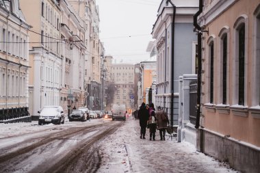 02.12.2021. Rusya, Moskova. Moskova 'da kar