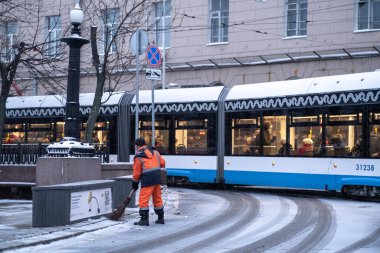 02.12.2021. Rusya, Moskova. Moskova 'da kar