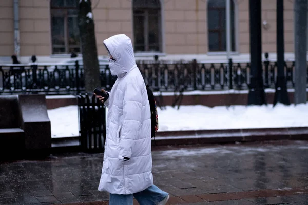 02.12.2021. Russland, Moskau. Schnee in Moskau — Stockfoto