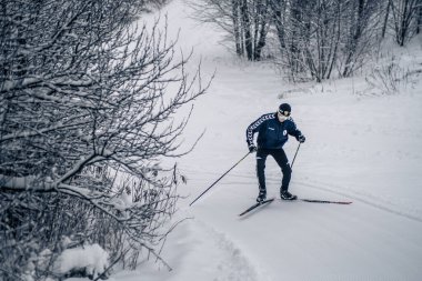 14.12.2021. Rusya, Moskova. Moskova 'da yoğun kar yağışı