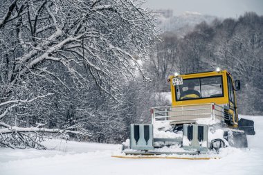 14.12.2021. Rusya, Moskova. Moskova 'da yoğun kar yağışı