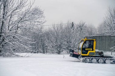 14.12.2021. Rusya, Moskova. Moskova 'da yoğun kar yağışı