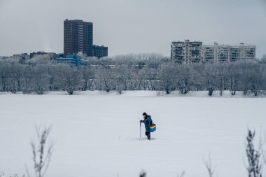 14.12.2021. Rusya, Moskova. Moskova 'da yoğun kar yağışı
