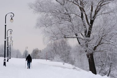 Soğuk bir gün. Gerçek kış ve kar.