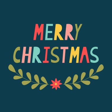 Mutlu Noel mektupları ve yeni yıl kartları, tipografi posteri, etiket, broşür, broşür, sayfa, pankart. El çizimi çizgi film stili vektör çizimi koyu arkaplan.