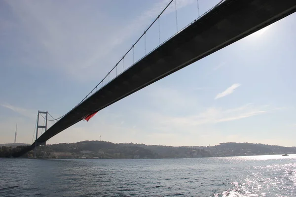 Puente Sobre Bósforo Mar Sol —  Fotos de Stock