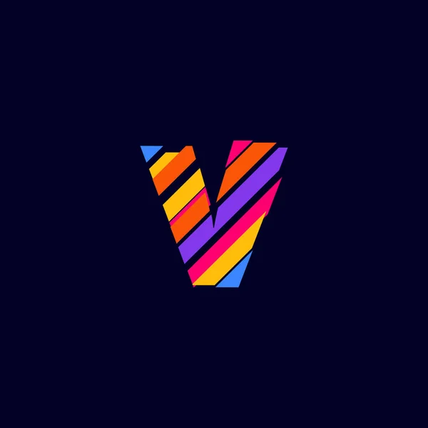 Renkli Soyut V Harfi logo hacim tasarım şablonu. Görsel kimliğiniz için V yazı tipi simgesi Vektör İllüstrasyonu mükemmel.