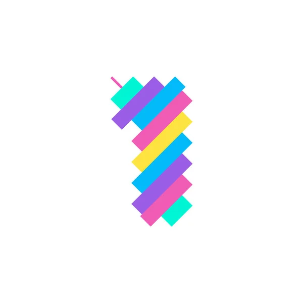 カラフルな現代ピクセル1番号ロゴデザインテンプレート 創造的な技術アイコンのシンボル要素ベクトルイラストあなたの視覚的なアイデンティティのための完璧な — ストックベクタ