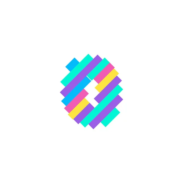 Renkli modern Piksel 0 numara logo tasarım şablonu. Yaratıcı teknoloji simgesi simgesi element Vektör İllüstrasyonu görsel kimliğiniz için mükemmeldir.