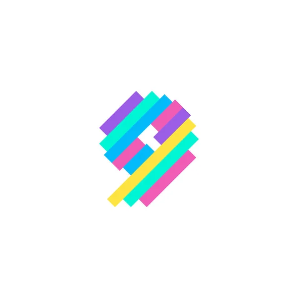 カラフルな現代ピクセル9番号ロゴデザインテンプレート 創造的な技術アイコンのシンボル要素ベクトルイラストあなたの視覚的なアイデンティティのための完璧な — ストックベクタ