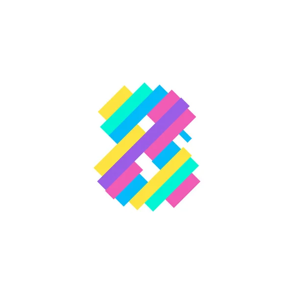 Renkli modern Piksel 8 numaralı logo tasarım şablonu. Yaratıcı teknoloji simgesi simgesi element Vektör İllüstrasyonu görsel kimliğiniz için mükemmeldir.