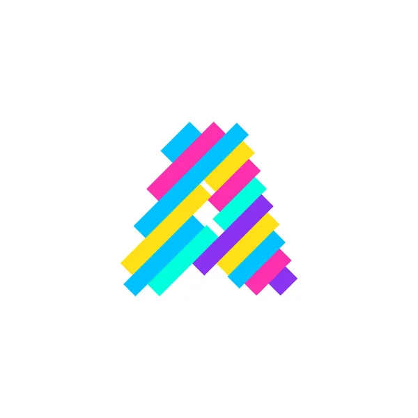 Renkli modern Pixel A Letter logo tasarım şablonu. Yaratıcı teknoloji simgesi simgesi element Vektör İllüstrasyonu görsel kimliğiniz için mükemmeldir.