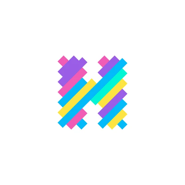 Renkli modern Piksel H Letter logo tasarım şablonu. Yaratıcı teknoloji simgesi simgesi element Vektör İllüstrasyonu görsel kimliğiniz için mükemmeldir.