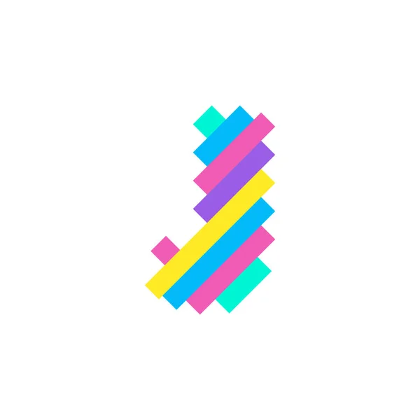 Renkli modern Pixel J Letter logo tasarım şablonu. Yaratıcı teknoloji simgesi simgesi element Vektör İllüstrasyonu görsel kimliğiniz için mükemmeldir.