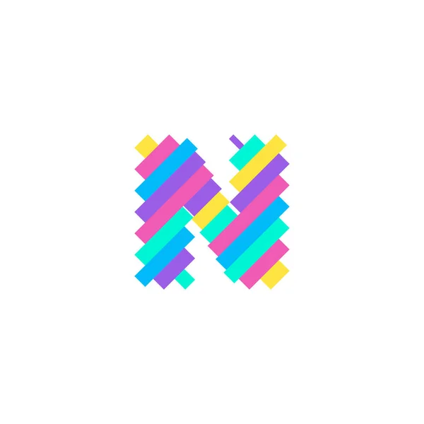 Renkli modern Pixel N Letter logo tasarım şablonu. Yaratıcı teknoloji simgesi simgesi element Vektör İllüstrasyonu görsel kimliğiniz için mükemmeldir.
