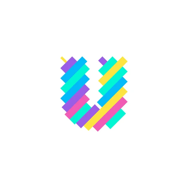 Renkli modern Piksel U Letter logo tasarım şablonu. Yaratıcı teknoloji simgesi simgesi element Vektör İllüstrasyonu görsel kimliğiniz için mükemmeldir.