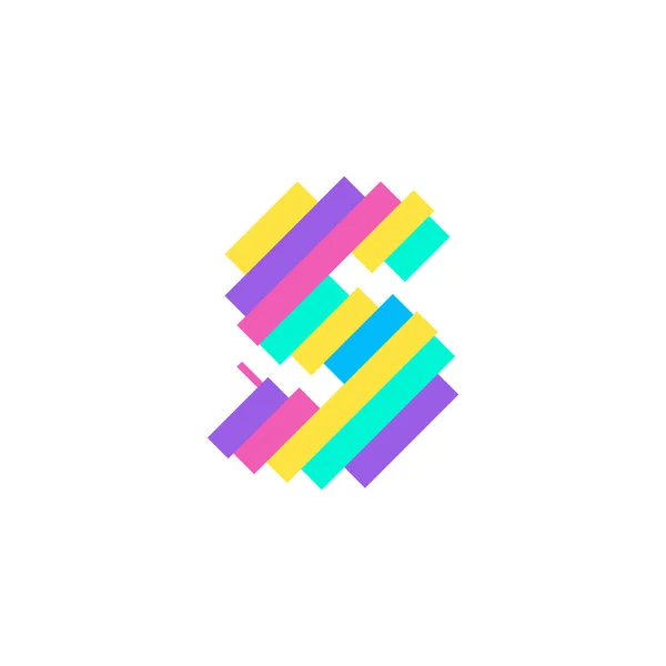 Renkli modern Piksel S Letter logo tasarım şablonu. Yaratıcı teknoloji simgesi simgesi element Vektör İllüstrasyonu görsel kimliğiniz için mükemmeldir.