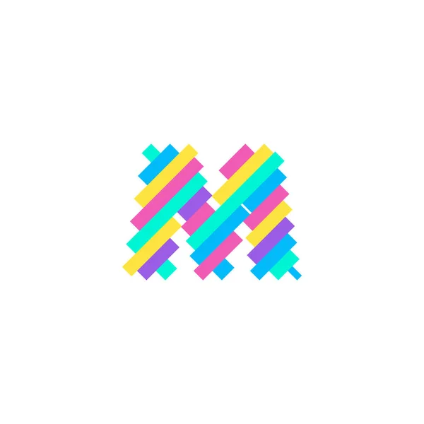 Renkli modern Pixel M Letter logo tasarım şablonu. Yaratıcı teknoloji simgesi simgesi element Vektör İllüstrasyonu görsel kimliğiniz için mükemmeldir.