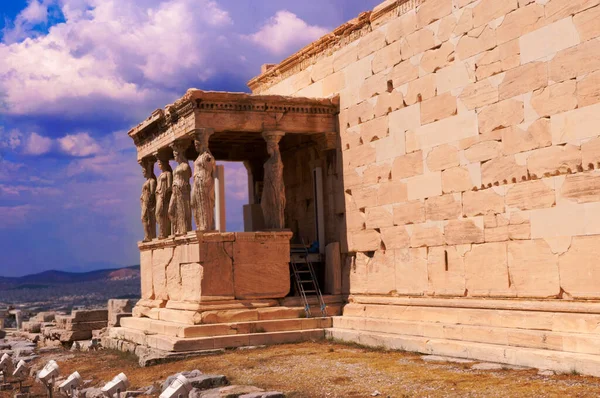 Porche Caryatide Acropole Athènes Grèce — Photo
