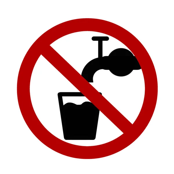 Δεν Είναι Πόσιμο Νερό Σημάδι Κόκκινη Απαγόρευση Πόσιμο Νερό Σημάδι — Διανυσματικό Αρχείο