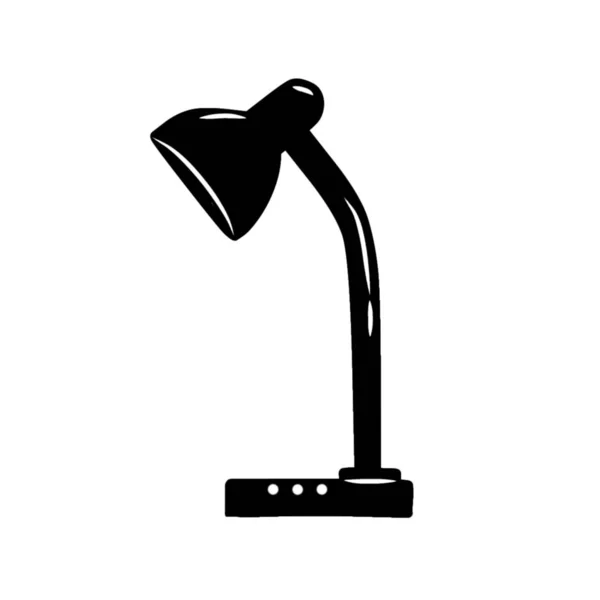 Table Lamp Isolated White Background Black Illustration Isolated White Simple — Vector de stock