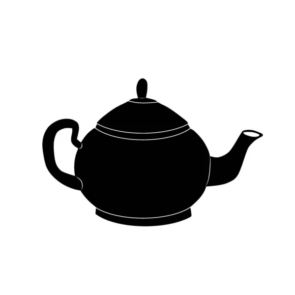 Symbol Teekanne Wasserkocher Tee Pot Teekanne Symbol Zeichen Silhouette Symbol — Stockvektor