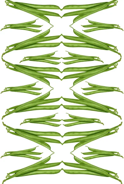 Vektor Ilustrasi Kartun Kacang Hijau Diisolasi Pada Putih - Stok Vektor