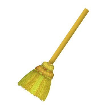 Süpürge vektör çizimi, beyaz arkaplanda izole.