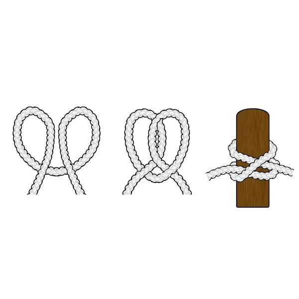 Vector Simple Instructions Tying Clove Hitch — Vector de stock