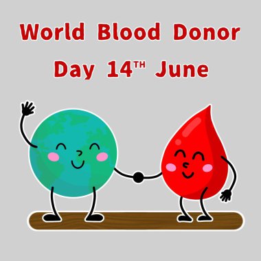 Dünya Kan Bağışı Günü Vektör İllüstrasyonu