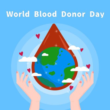 Dünya Kan Bağışı Günü Vektör İllüstrasyonu.
