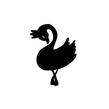 Kuğu logo vektör çizimi şablonu