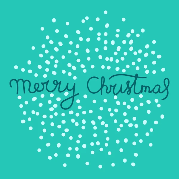 Kar taneleri ve röflelerin mavi arka planında Mutlu Noeller yazılı harfleri. Renkli poster. Tebrik etiketleri, çıkartmalar, kartpostallar, etiketler, posterler için şablonlar. Vektör illüstrasyonu EPS 10