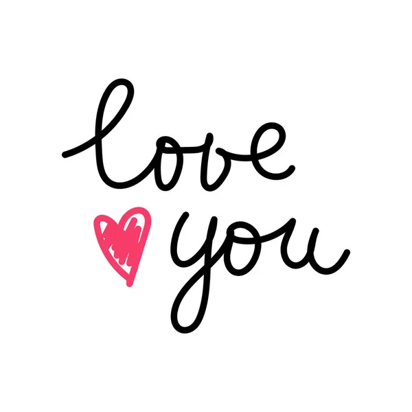 Mektuplar seni seviyor. Renkli el çizimi illüstrasyon. Sevgililer Günü tebrik kartları, çıkartmalar ve posterler için element