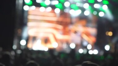 Konser salonu, konser ışıkları, seyirci stadyumu modern disko ışığı. Kalabalık Olay