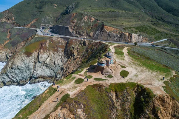 Devil Slide Bunker California Ocean Water Mountain Background — Stock Photo, Image