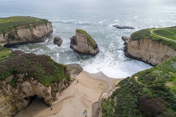 Shark Fin Cove Une Des Meilleures Plages Toute Californie — Photo