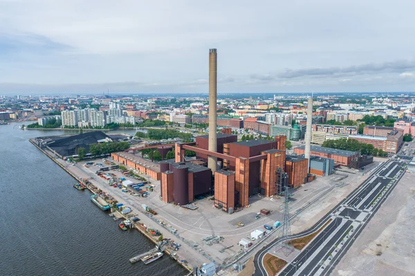 Elektrárna Hanasaari Uhelná Elektrárna Sornainenu Helsinky Finsko Jeho Komín Výšku — Stock fotografie